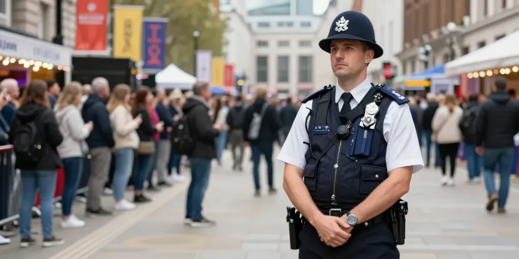 Security Guard monitoring event for safety and security, trusted local provider in London.